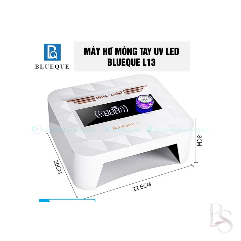 Blueque L13 Rechargeable UV LED Manicure Lamp Timer Metal Base 120W Rechargeable