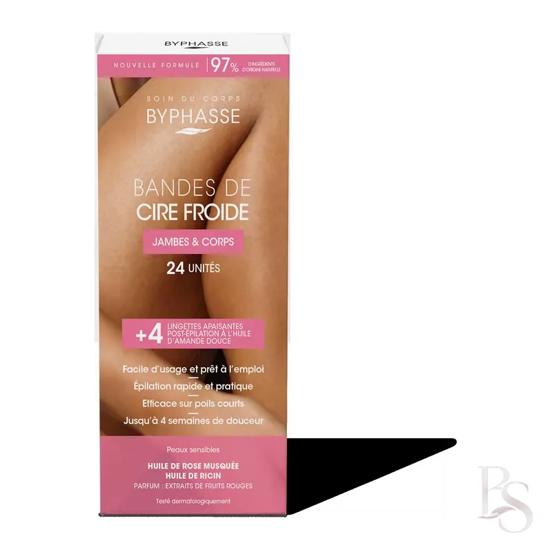 Byphasse Cold wax strips (24 strips + 4 wipes) Body & Legs
