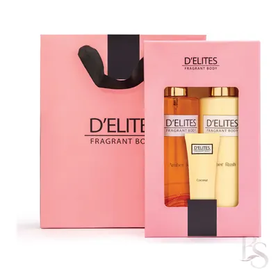 D’Elites Amber Rush Body Splash & Lotion + Hand Cream Gift Set