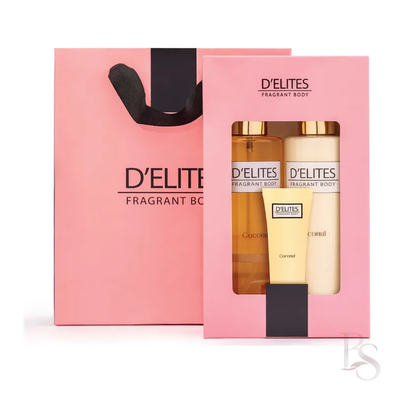 D’Elites Coconut Body Splash/Lotion + Hand Cream Gift Set