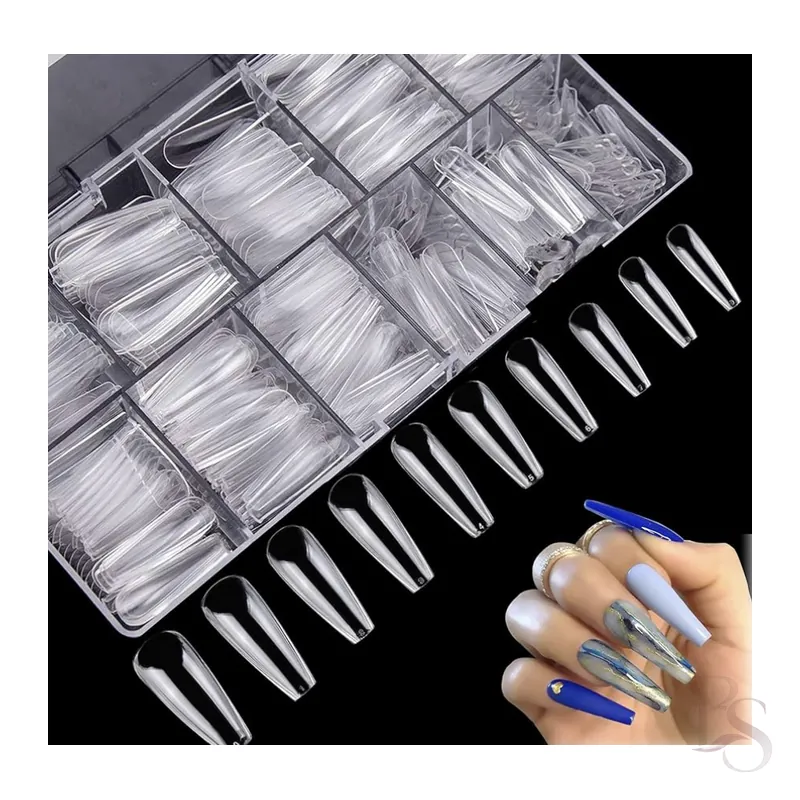 Fake Nails Box Of 500 full Tip Coffin Transparent