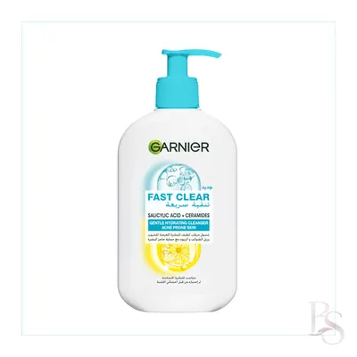 Garnier Fast Clear Gentle Cleanser Hydrating Face Wash for Acne Prone Skin