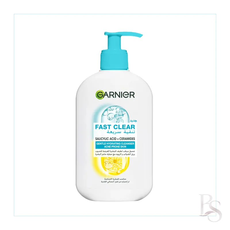 Garnier Fast Clear Gentle Cleanser Hydrating Face Wash for Acne Prone Skin
