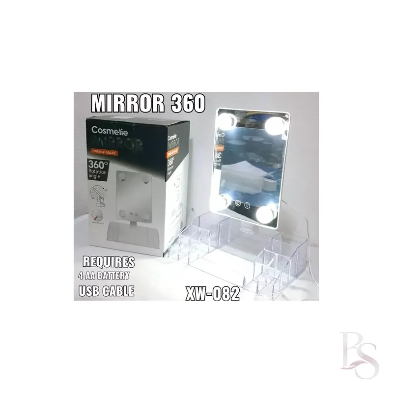 Mirror With Makeup Organizer