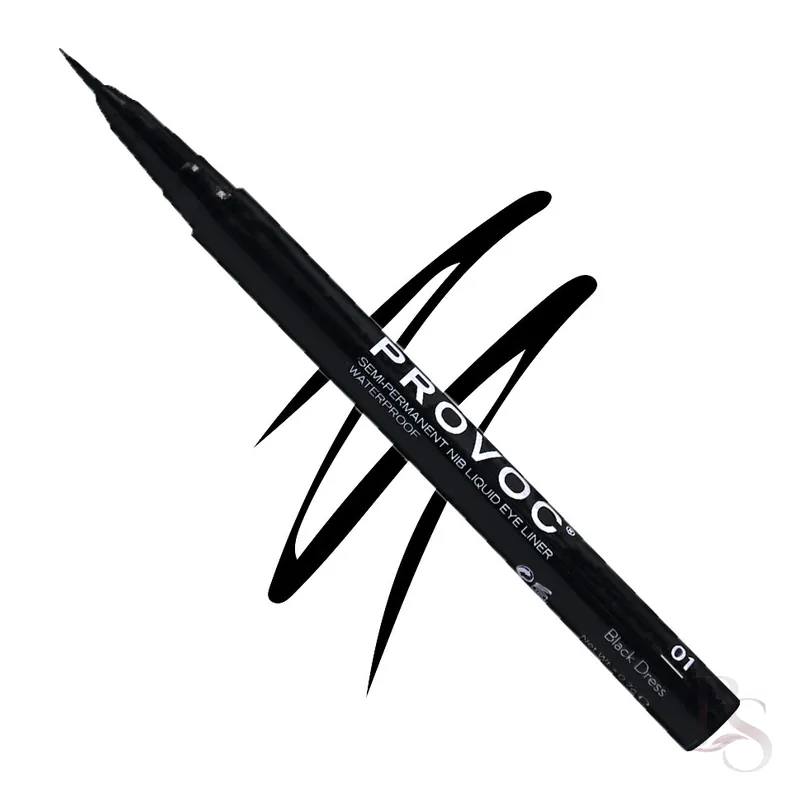 Provoc Semi-Permanent Nib Liquid Eyeliner Black WP Black