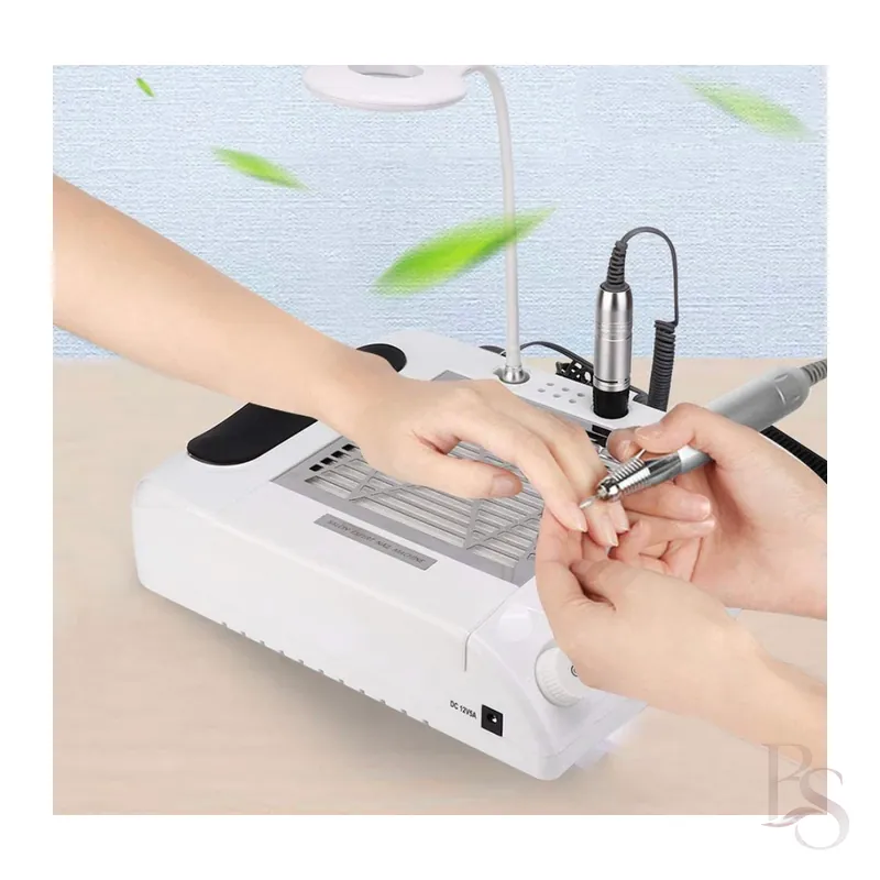 Salon Expert 6-N-1 Nail Machine, Nail Drill, Dust Collector, Desk Lamp, Uv Lamp Storage Box And Hand Pillow